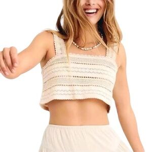 Aerie Cream Crochet Crop Top